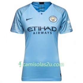Camisolas de Futebol Manchester City Mulher Equipamento Principal 2018/19 Manga Curta